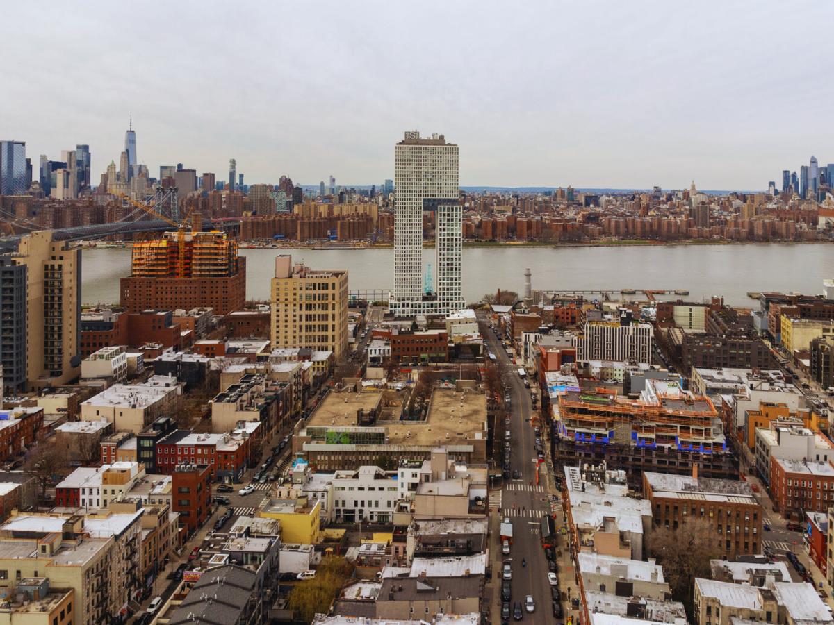 Aerial view of neighborhood, Williamsburg, NY