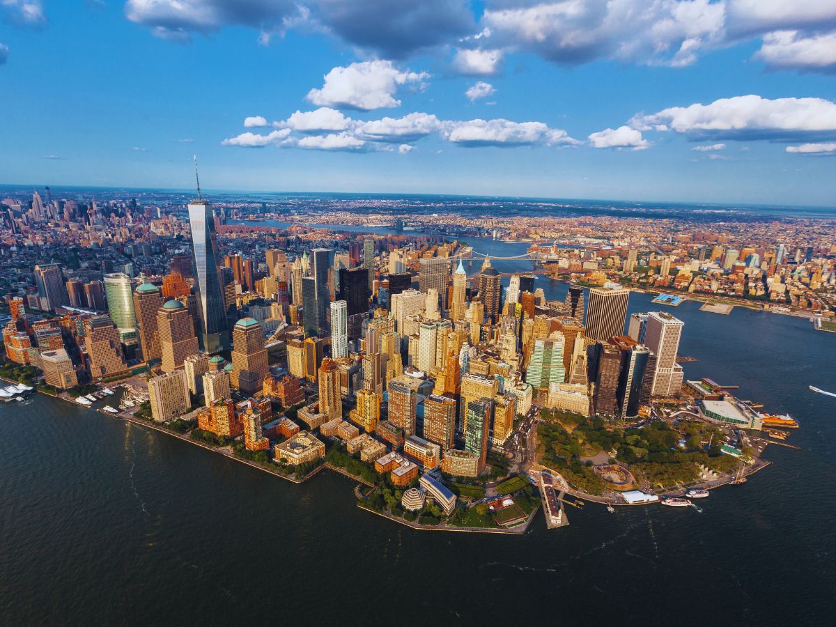 Luchtfoto van, Lower Manhattan, NY